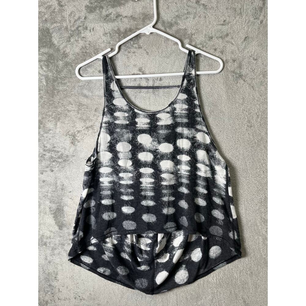 Lululemon Wandering Yogi Tank Seaside Dot Burnout Black Size 6 Athleisure Yoga